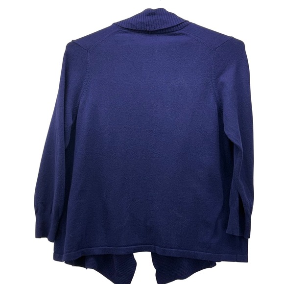 Lands End Wool Cardigan Sweater Blue 3X - Picture 2 of 15